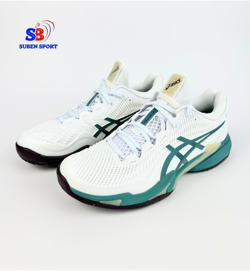 Giày Tennis Pickleball Asics Court FF 3 White/Foggy Teal Chính Hãng