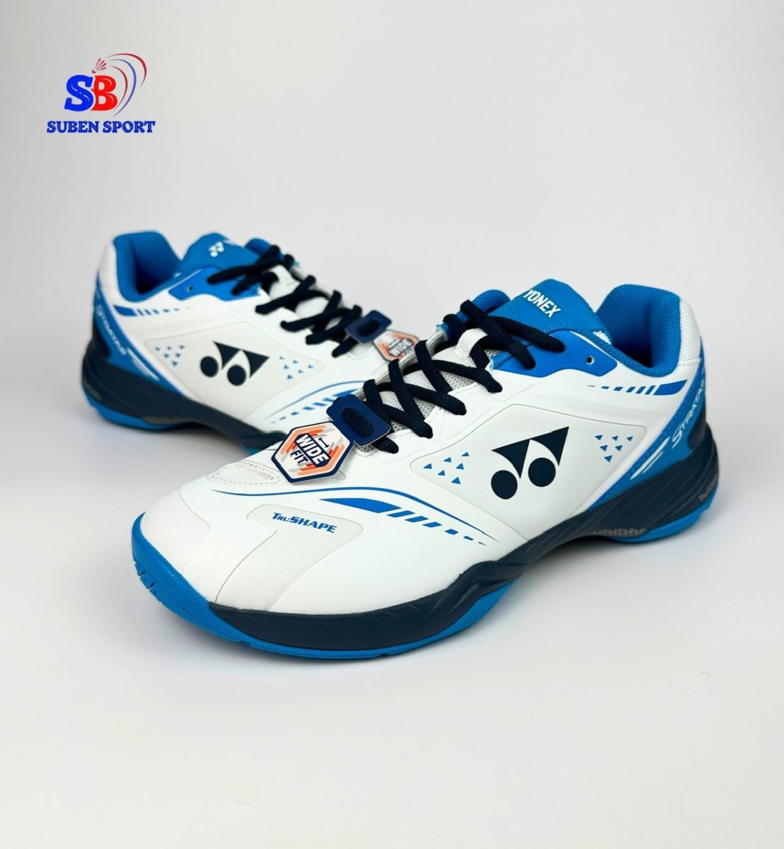 Giày cầu lông Yonex Stratas WHITE/OCEAN BLUE Chính Hãng