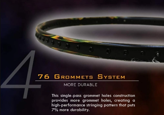 76 Grommets System - Vợt Cầu Lông Apacs Nano 900 Power Trắng
