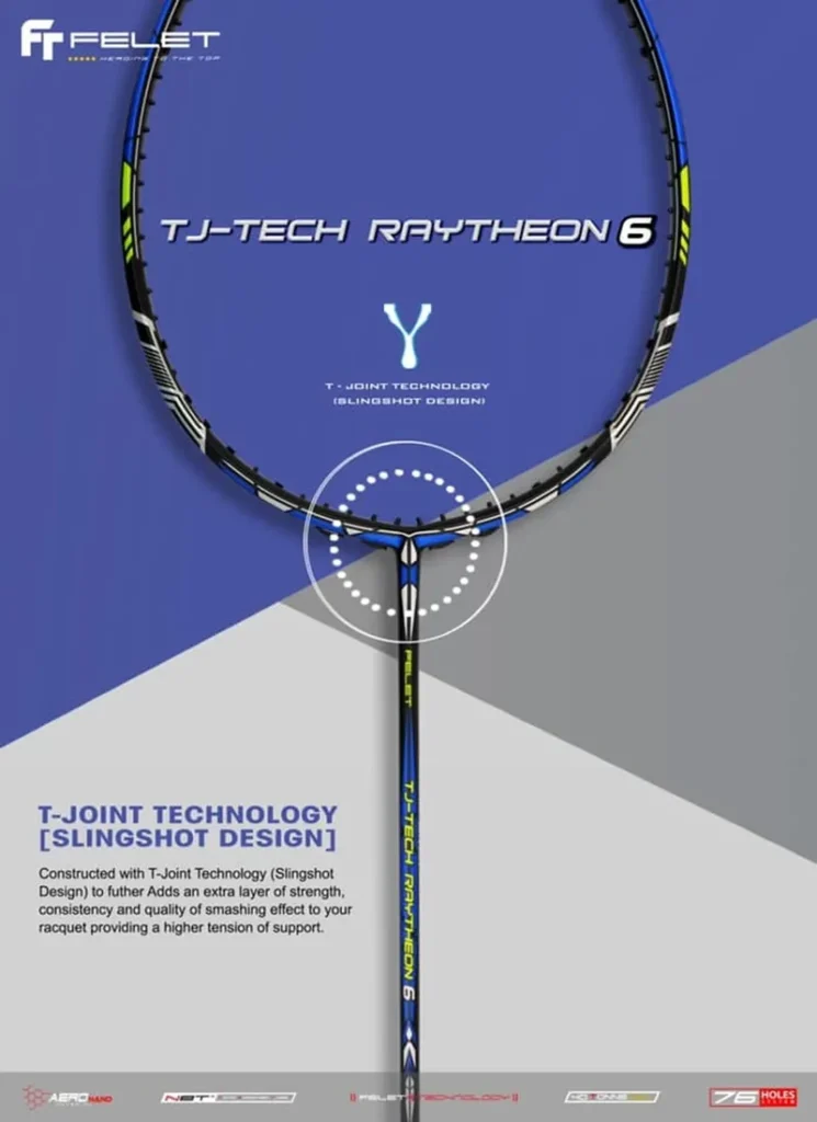 Công nghệ T-Joint Technology của Vợt cầu lông Felet 3K Woven Fence
